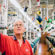 man working in a sock mill
